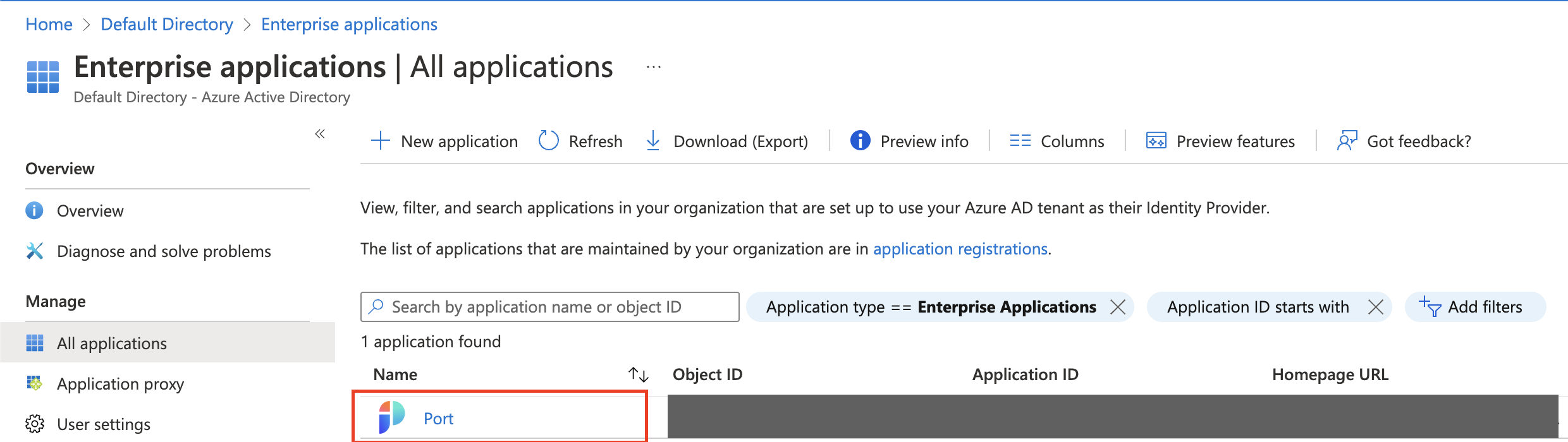 Azure all application port app