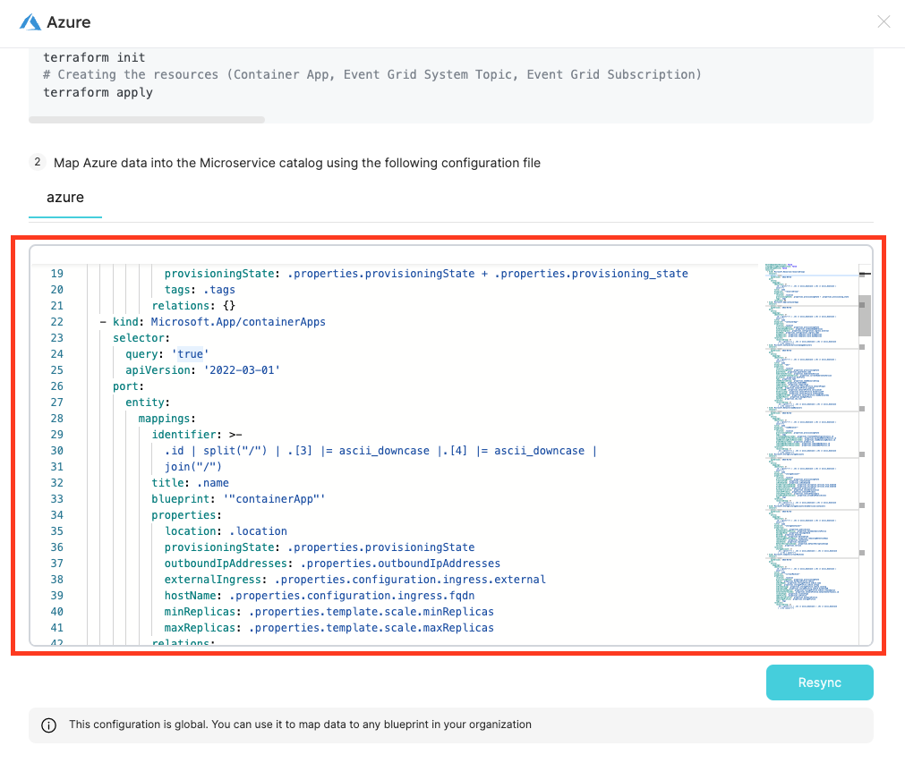 Dev Portal Ingest Azure Mapping Configuration