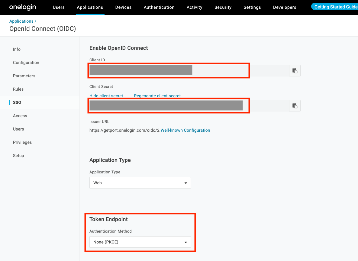 Okta app settings