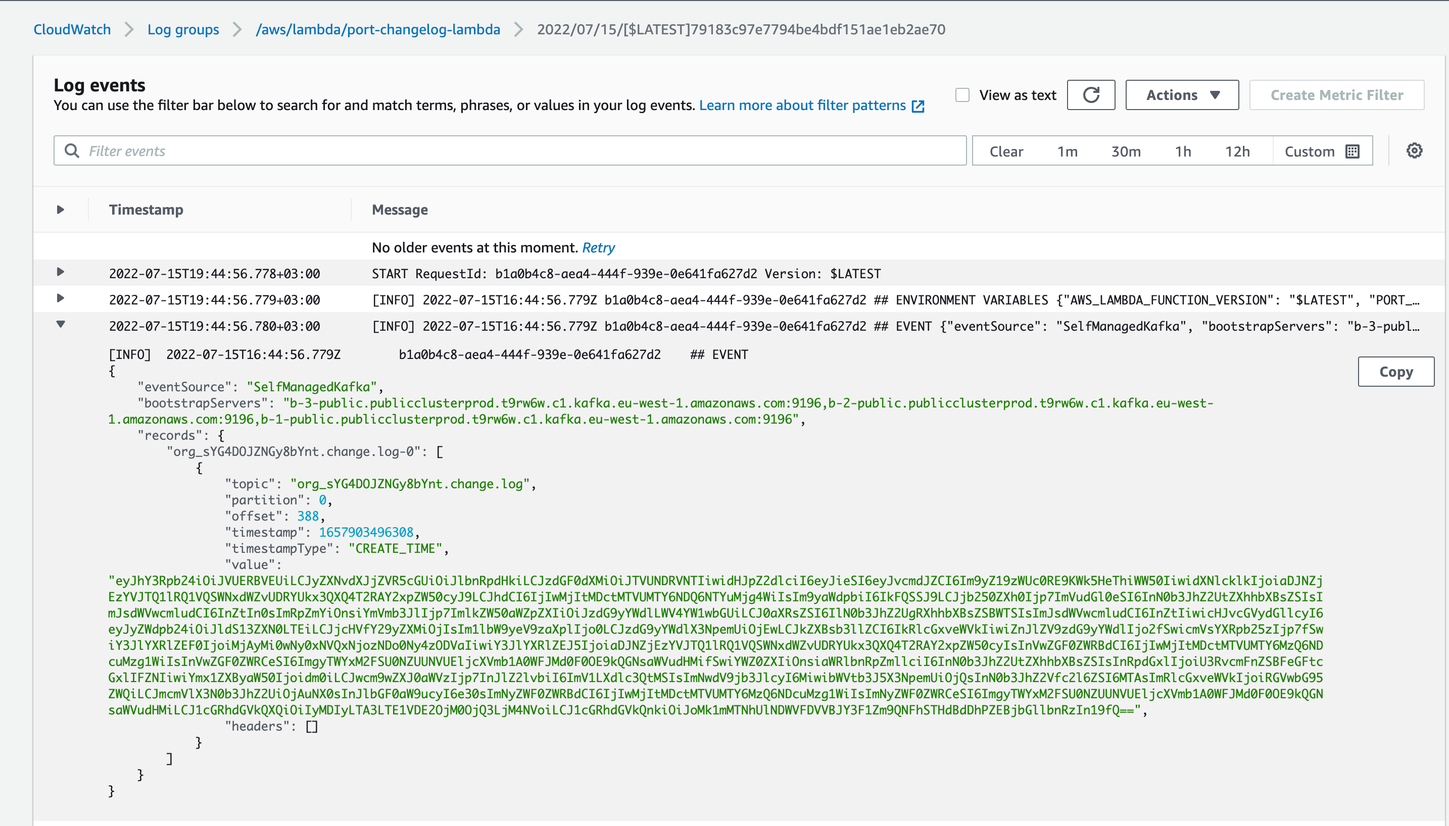 Cloudwatch logs example